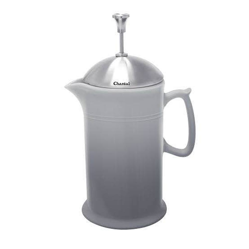 CHANTAL Ceramic Coffee French Press Stainless Plunger 16 Oz Gray Ombre